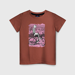 Футболка хлопковая детская Bike punk underground, цвет: кирпичный