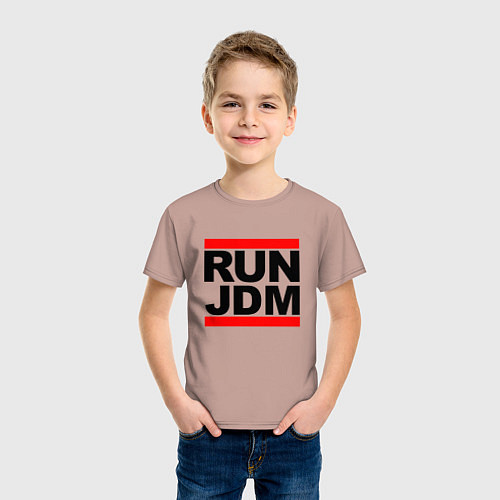 Детская футболка Run JDM Japan / Пыльно-розовый – фото 3
