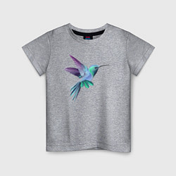Футболка хлопковая детская Красивая колибри, цвет: меланж
