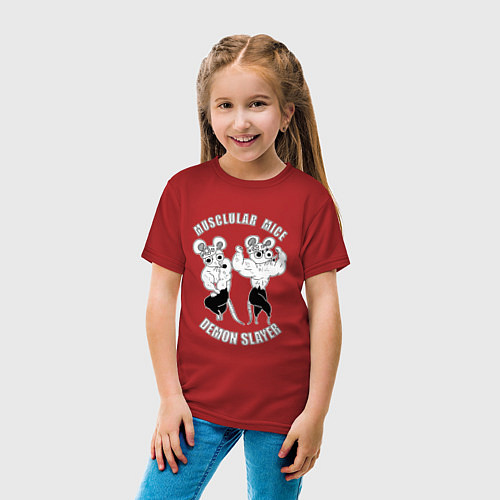 Детская футболка МЫШИ УЗУЙ ТЕНГЕНА МЫЩЦЫ МЫЩЦЫ / Красный – фото 4