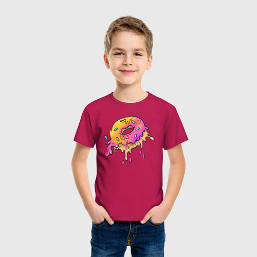 Детская футболка Цветной пончик / Маджента – фото 3