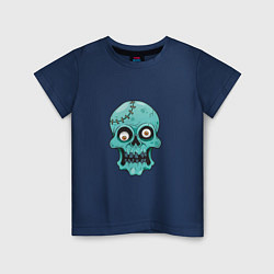 Футболка хлопковая детская Zombie Skull, цвет: тёмно-синий