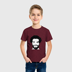 Футболка хлопковая детская Salah Face, цвет: меланж-бордовый — фото 2