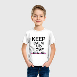 Футболка хлопковая детская Keep calm Klintsy Клинцы ID465, цвет: белый — фото 2