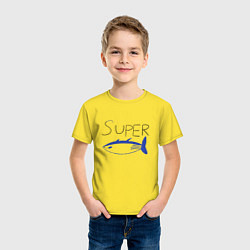 Футболка хлопковая детская Super tuna jin, цвет: желтый — фото 2