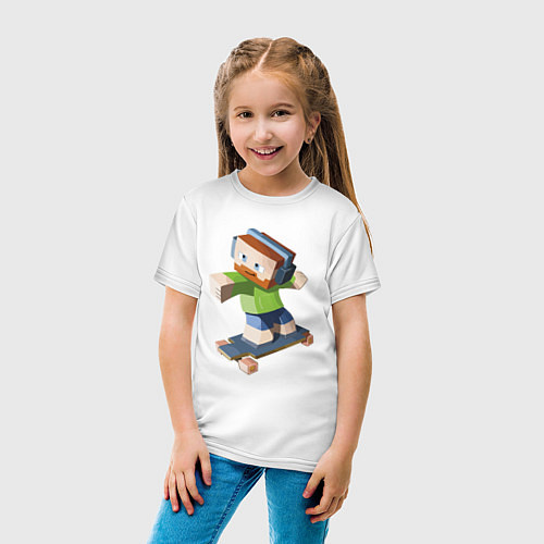 Детская футболка Minecraft Skater Video game / Белый – фото 4