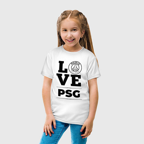 Детская футболка PSG Love Классика / Белый – фото 4