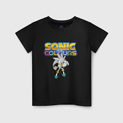 Футболка хлопковая детская Silver Hedgehog Sonic Video Game, цвет: черный