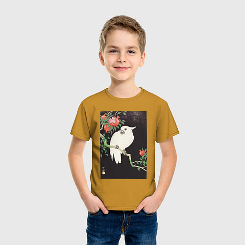 Детская футболка Cockatoo and Pomegranate / Горчичный – фото 3