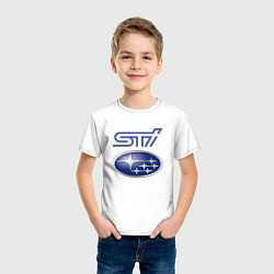 Футболка хлопковая детская SUBARU STI FS, цвет: белый — фото 2