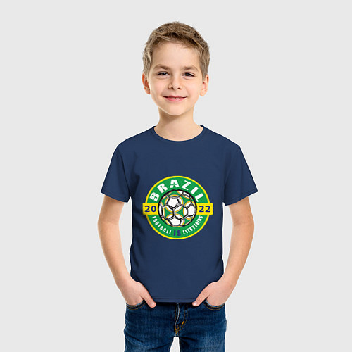 Детская футболка Brazil 2022 / Тёмно-синий – фото 3