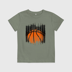 Детская футболка Баскетбольный мяч в разрыве