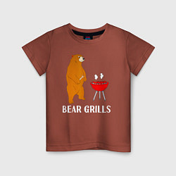 Футболка хлопковая детская Bear Grills Беар Гриллс, цвет: кирпичный