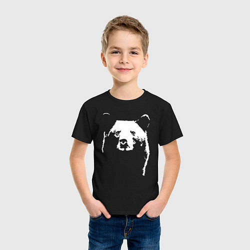 Детская футболка Медвежий лик / Черный – фото 3