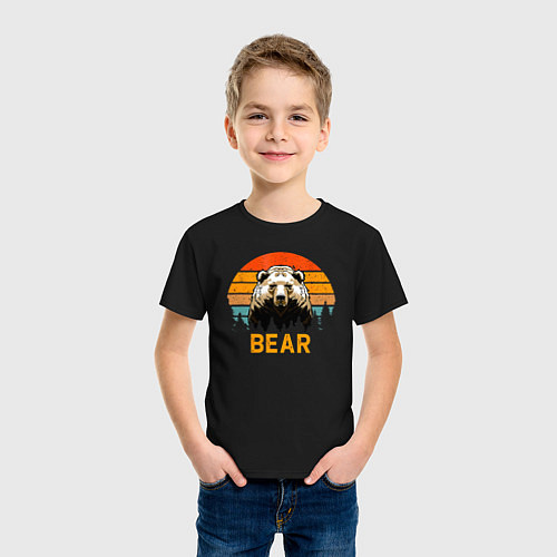 Детская футболка BEAR МЕДВЕДЬ / Черный – фото 3