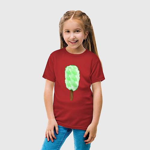 Детская футболка Мороженое на палочке / Красный – фото 4