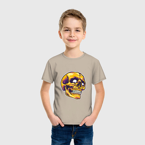 Детская футболка Dead Skull / Миндальный – фото 3