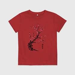 Детская футболка Сакура с иероглифами