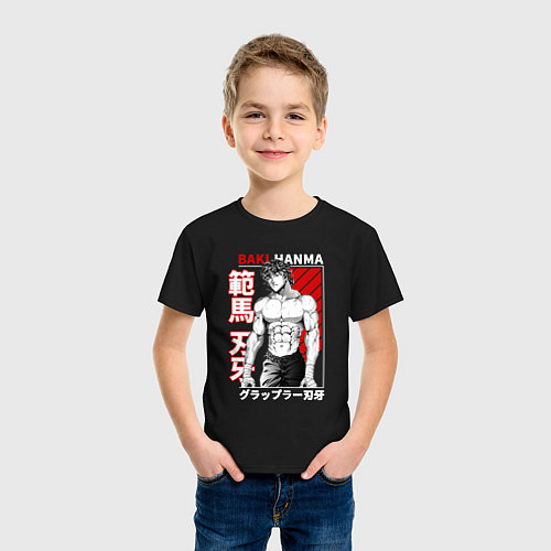 Детская футболка БОЕЦ БАКИ , BAKI THE GRAPPLER / Черный – фото 3