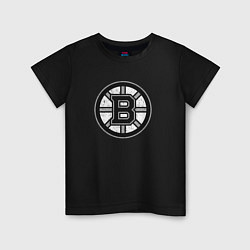 Футболка хлопковая детская BOSTON BRUINS СЕРЫЙ, цвет: черный