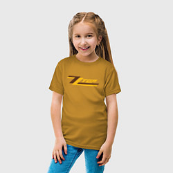 Футболка хлопковая детская ZZ top logo, цвет: горчичный — фото 2