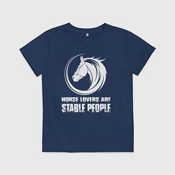 Детская футболка Любители лошадей стойкие люди