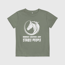 Детская футболка Любители лошадей стойкие люди