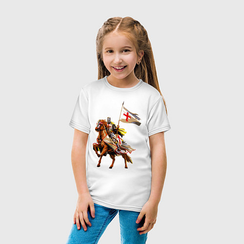 Детская футболка Рыцарь Тамплиер / Белый – фото 4