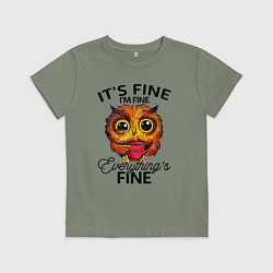 Детская футболка В порядке, я в порядке, все в порядке сова