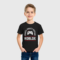 Футболка хлопковая детская Roblox: Пришел, Увидел, Победил, цвет: черный — фото 2