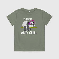Детская футболка Панда на кей попе и расслабоне