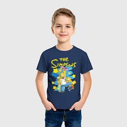 Футболка хлопковая детская The SimpsonsСемейка Симпсонов, цвет: тёмно-синий — фото 2