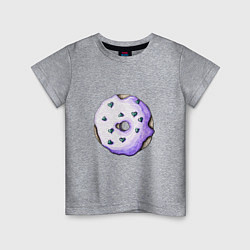 Футболка хлопковая детская Сиреневый пончик, цвет: меланж