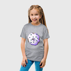 Футболка хлопковая детская Сиреневый пончик, цвет: меланж — фото 2