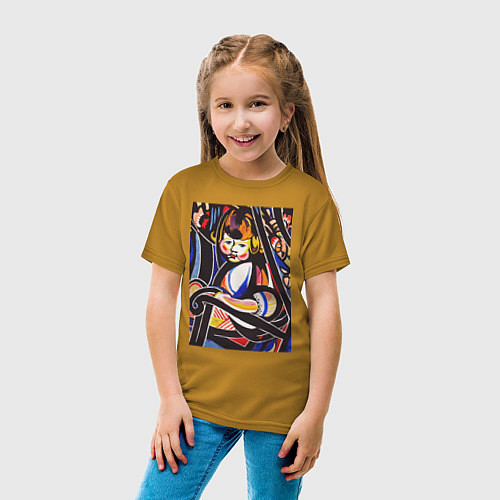 Детская футболка Child in Rocker Ребёнок - абстракция / Горчичный – фото 4