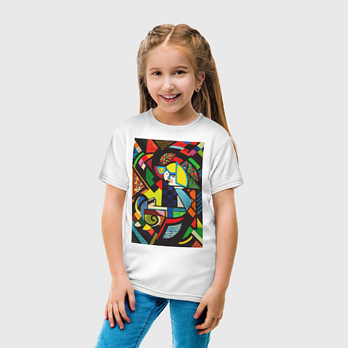 Детская футболка Daughter in a Rocker Девочка - абстракция / Белый – фото 4