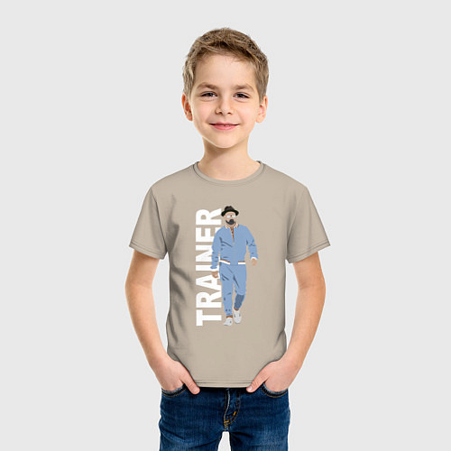 Детская футболка Тренер Джентельменов / Миндальный – фото 3