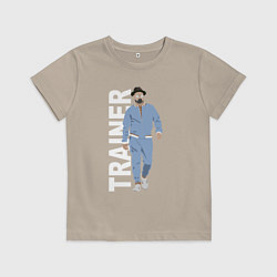 Футболка хлопковая детская Тренер Джентельменов, цвет: миндальный