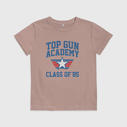 Футболка хлопковая детская TOP GUN Academy Class of 85, цвет: пыльно-розовый