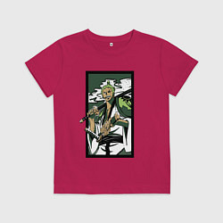 Футболка хлопковая детская ЗОРО САМУРАЙ ИЗ ВАН ПИСА, цвет: маджента