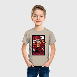 Футболка хлопковая детская ЛУФФИ 5 ЙОНКО ONE PIECE, цвет: миндальный — фото 2