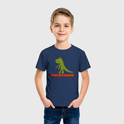 Футболка хлопковая детская GODZILLASAUR, цвет: тёмно-синий — фото 2