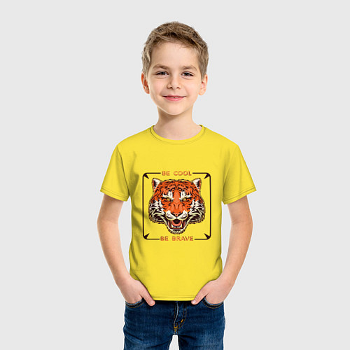 Детская футболка Be cool - be brave / Желтый – фото 3