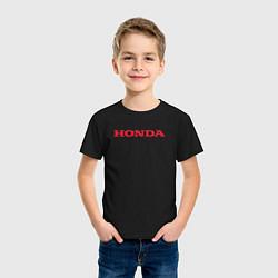 Футболка хлопковая детская HONDA ХОНДА LOGO спина, цвет: черный — фото 2