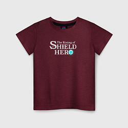 Футболка хлопковая детская The Rising of the Shield Hero logo white color, цвет: меланж-бордовый