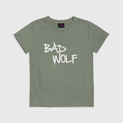 Футболка хлопковая детская Bad Wolf злой волк, цвет: авокадо