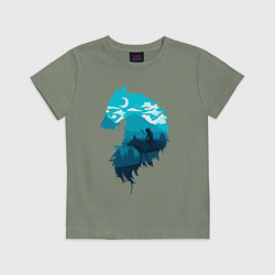 Детская футболка Принцесса Мононоке волчий силуэт