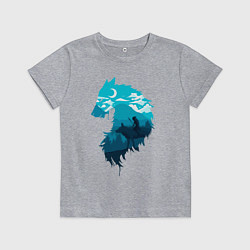 Детская футболка Принцесса Мононоке волчий силуэт