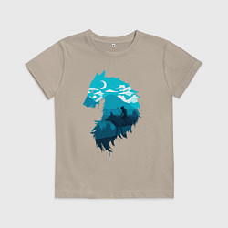 Детская футболка Принцесса Мононоке волчий силуэт