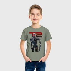 Футболка хлопковая детская Terminator 2 - T800, цвет: авокадо — фото 2